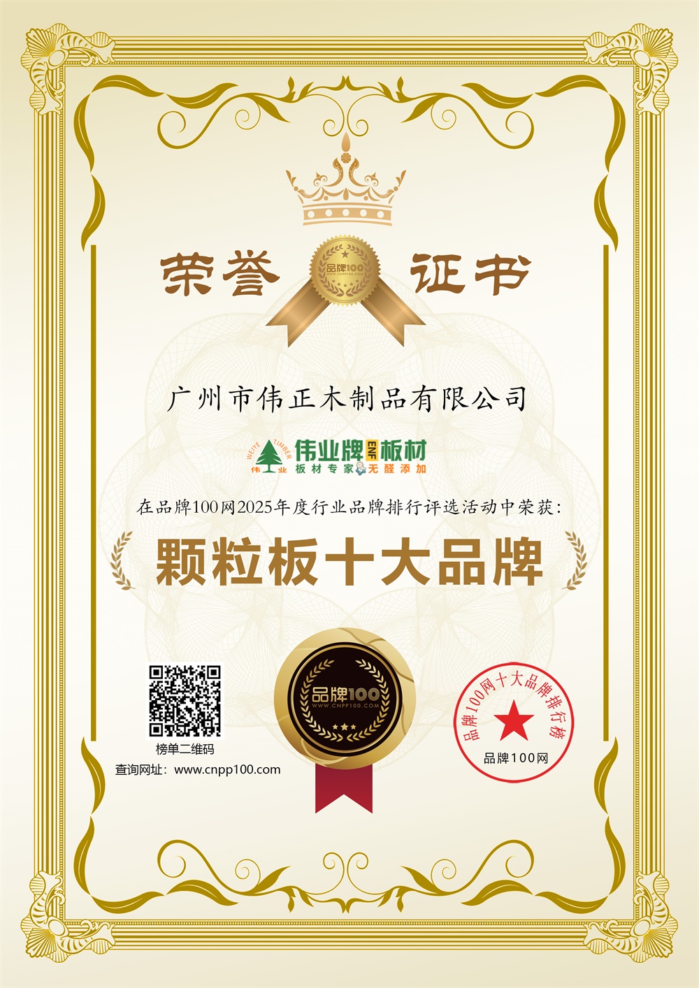 品牌100网.颗粒板十大品牌-伟业牌